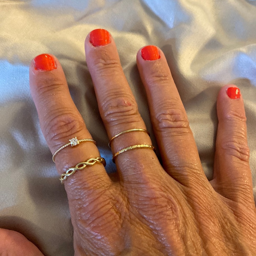 Gold Tone 4 Piece Ring Set